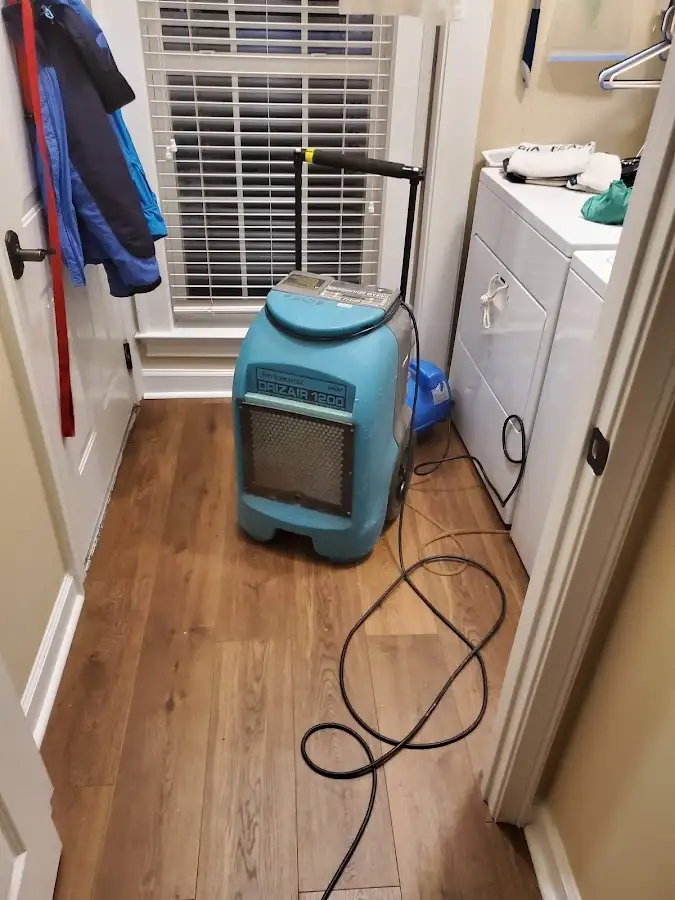 Commercial dehumidifier deployed for Flood Damage Cleanup in Golden